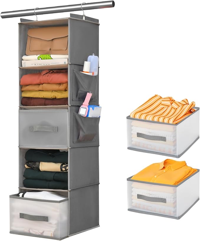 5-Tier Hanging Organizer for Closet, Fabric Closet Organizer by Unknown