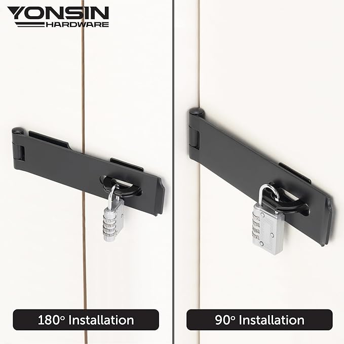 7-1/2" Door Padlock Safety Hasp Latch Heavy Duty, Door Hasp Clasp Lock Gate - Image 4