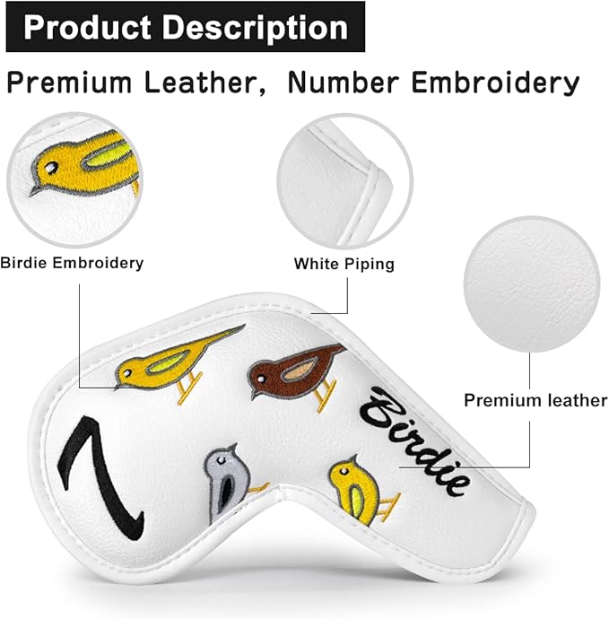 Premium Leather Golf Club Iron Covers - Image 4