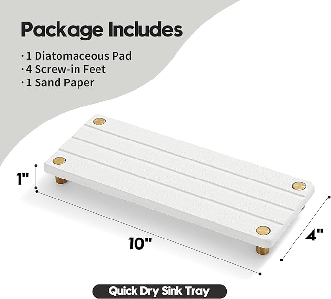 Instant Dry Sink Caddy Kitchen Sink Organizer, Quick Drying Diatomaceous Earth - Image 7