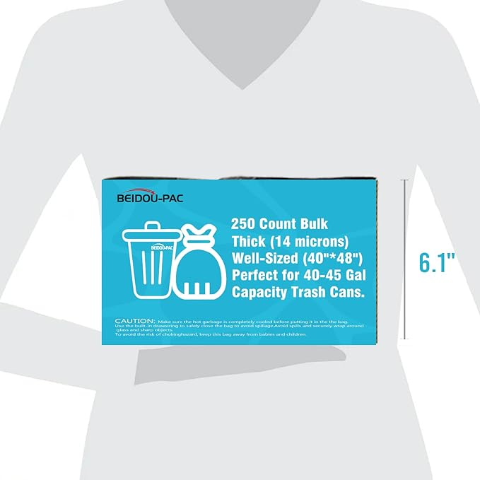 40-45 Gallon Trash Bags, Heavy Duty Clear Plastic Recycling Garbage Bags - Image 6