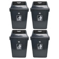 4 Packs Large Garbage Bin with Lid, Plastic Kitchen Waste Bin, 13 Gallon by Buyitt
