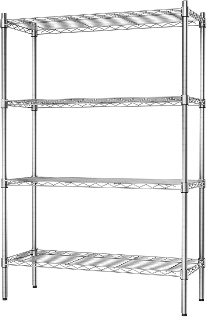 Auslar 4-Shelf Storage Wire Shelves Heavy Duty 4 Tiers Standing Shelving Units by Auslar