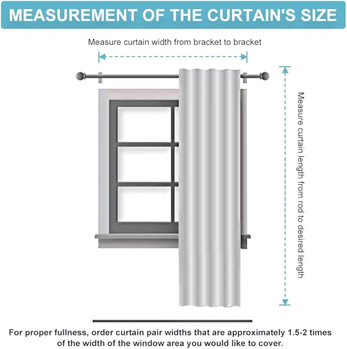 RYB HOME Blackout Grey Curtains - Image 7