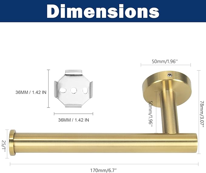 NearMoon Bathroom Toilet Paper Holder, Premium SUS304 Stainless Steel Rustproof - Image 6
