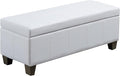 White Faux Leather Ottoman by UDAX