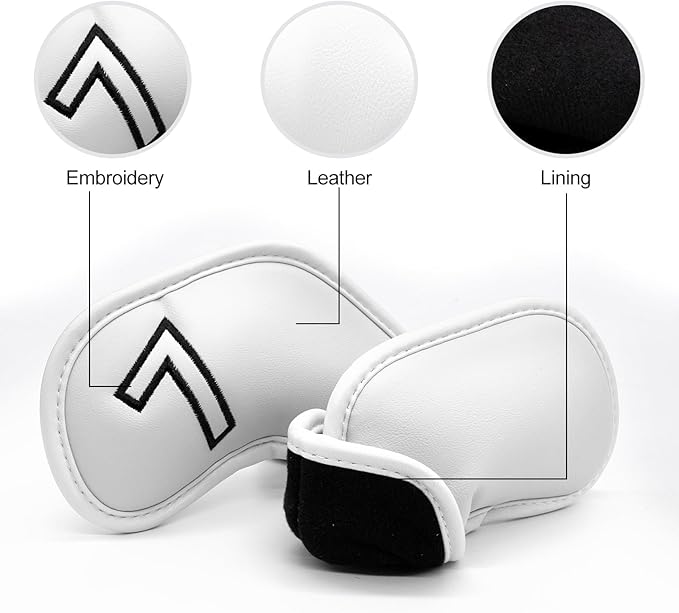 Montela Golf Iron Covers, Golf Iron Head Covers Leather Golf Iron Covers Set - Image 5