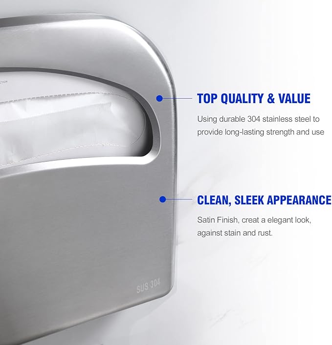 2 Packs Toilet Seat Cover Dispenser Wall Mount Commercial, Half Fold Toilet - Image 2