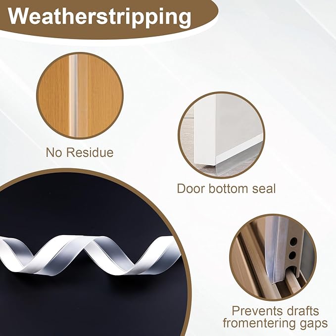 FOURGUN Silicone Weather Stripping Seal Door Tape 25 MM * 16.5FT Insulates - Image 3