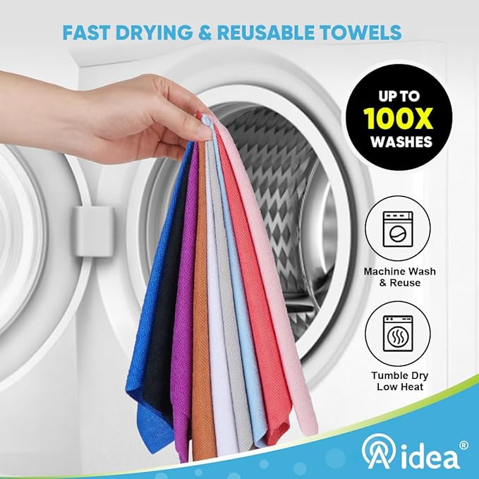 AIDEA Microfiber Cleaning Cloth Roll, Paper Towels Reusable Grey Tear Away - Image 6