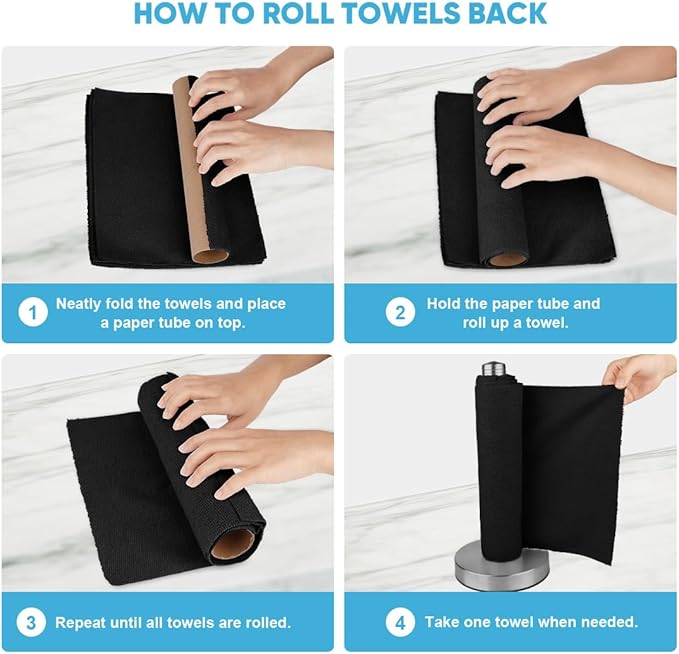 AIDEA Microfiber Cleaning Cloth Roll, Reusable Paper Towels Tear Away Cloth - Image 7