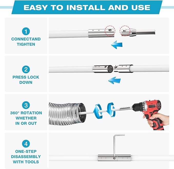 Sealegend 15 Feet Dryer Vent Cleaner Kit/Lint Remover/Upgraded Flexible - Image 5