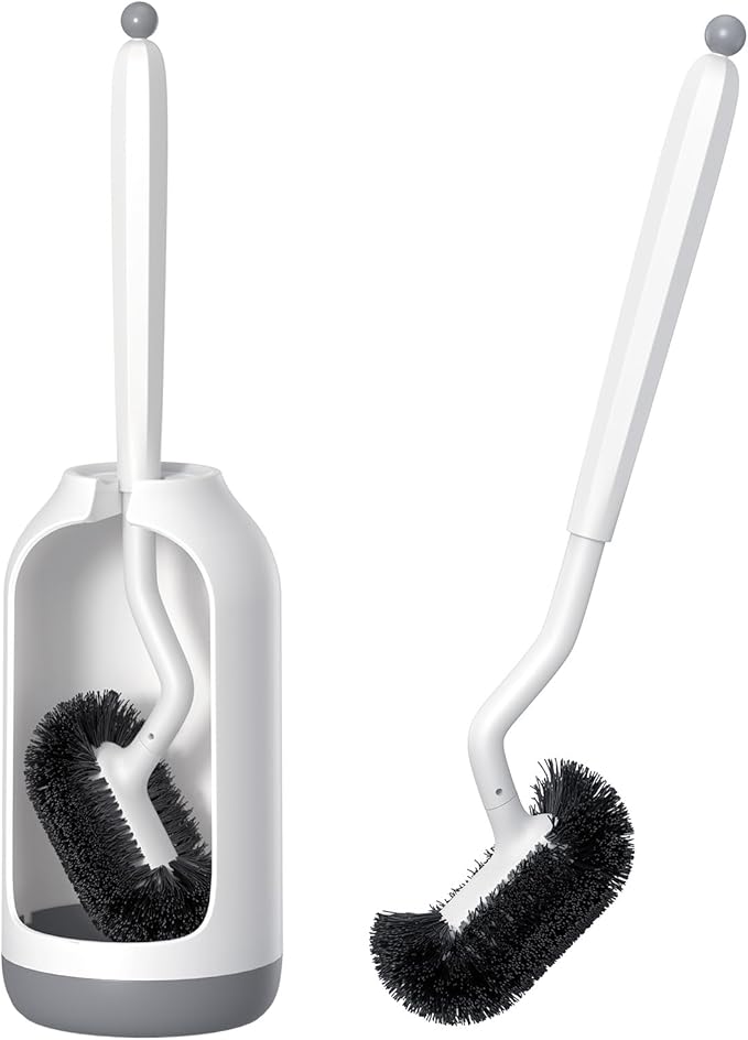 HAMITOR Toilet Bowl Brush Holder Set: Deep Cleaning Brushes by HAMITOR