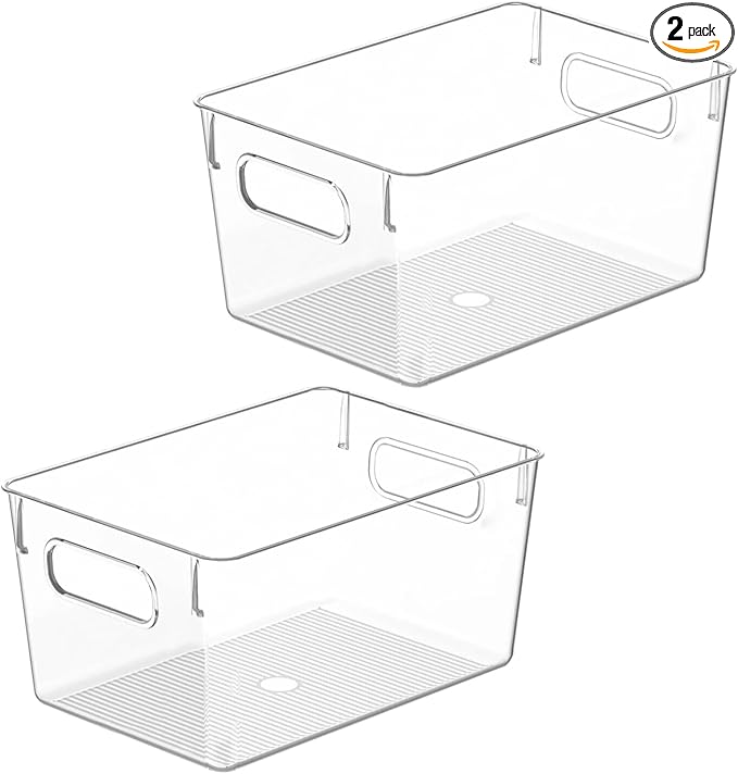 Clear Plastic Storage Bins, Pantry Organizers and Storage Containers Fridge by CONTROLKITCHEN