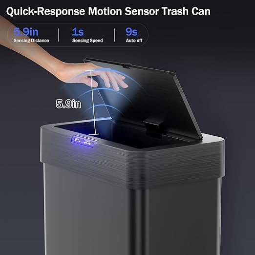 TLSUNNY 18.5 Gallon Motion Sensor Trash Can, Touchless Automatic Garbage Can - Image 3
