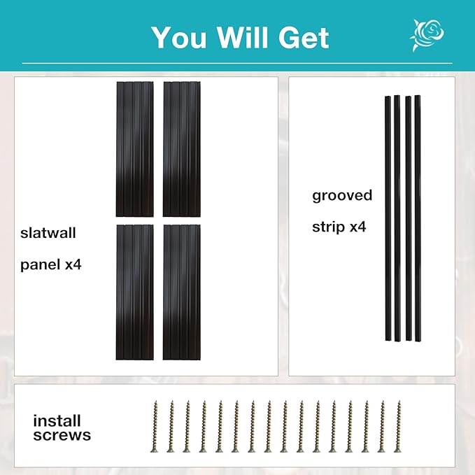 NeatiEase Slatwall Panel Wall Storage Systems, 4 x 4ft Slat Wall Paneling - Image 4