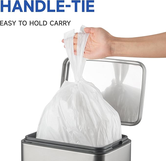 Small Trash Bags with Handles 13 Gallon 20 Count White - Image 5