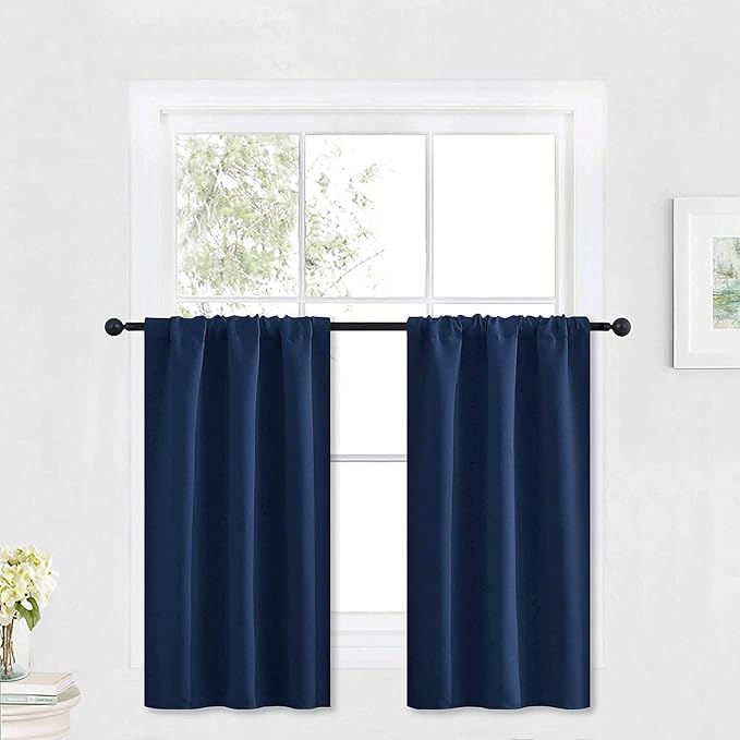 RYB HOME Blackout Curtains Small Window Decor Light Block Thermal Insulated by RYBHOME