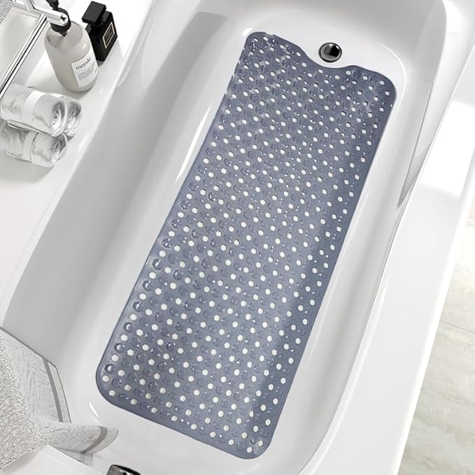 Bath Tub Mat Non Slip, 39 x 16 Inch Long Shower Mat, Machine Washable Bathmat - Image 4