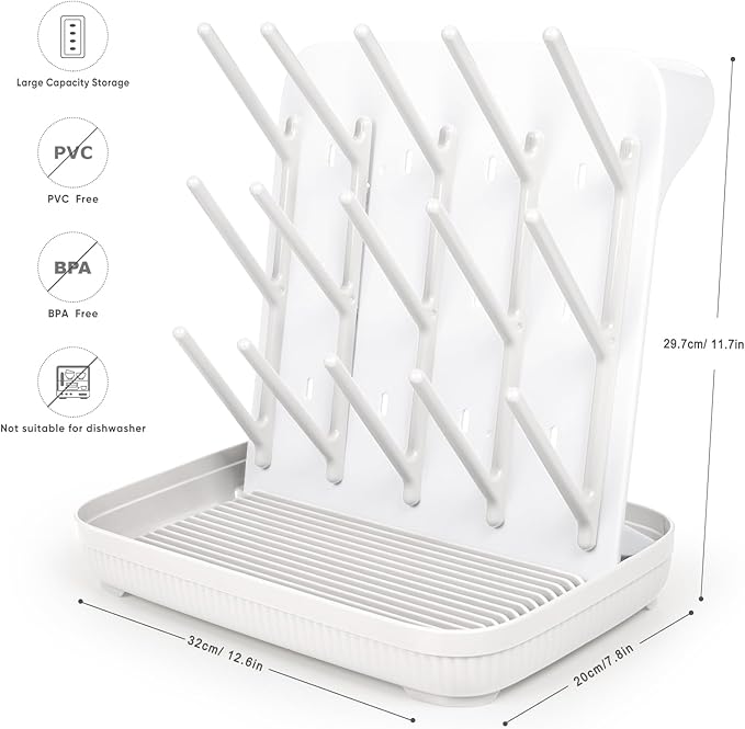 Termichy Baby Bottle Drying Rack: Large Vertical Bottle Dryer Rack Holder - Image 5