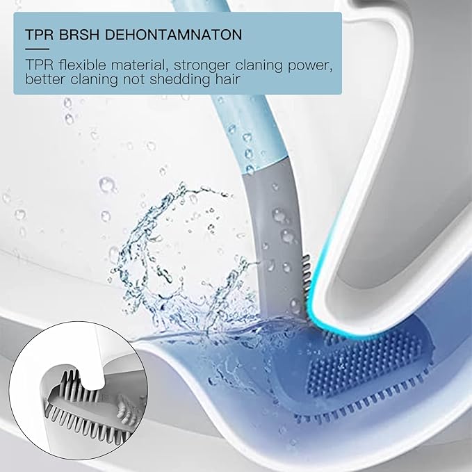 2Pcs Toilet Brush, Slim Compact Bathroom Toilet Scrubber No Dead Corners - Image 3