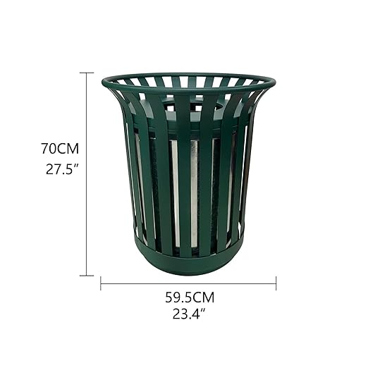 Outdoor Metal Slatted Trash Receptacle, Waste Receptacle，Commercial Trash Cans - Image 2