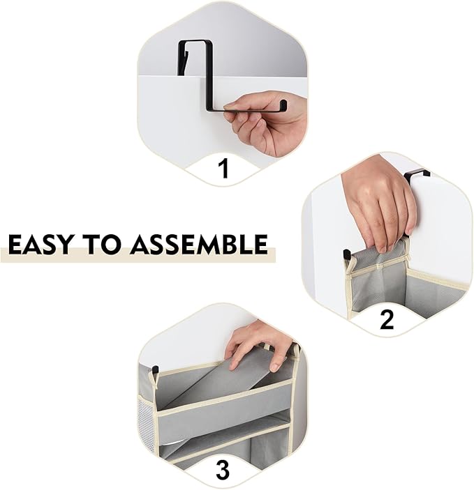 Over The Door Organizer 5-Shelves and 10 Side Pockets, Over The Door Storage - Image 6