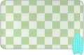 Checkered Mint Green White Plaid Ironing Mat by Tatenale