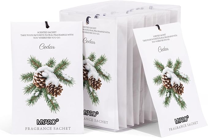 MYARO 12 Packs Cedarwood Scented Sachets by MYARO