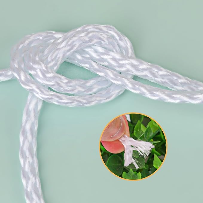 1/8 Inch White Polyester Rope - Image 3