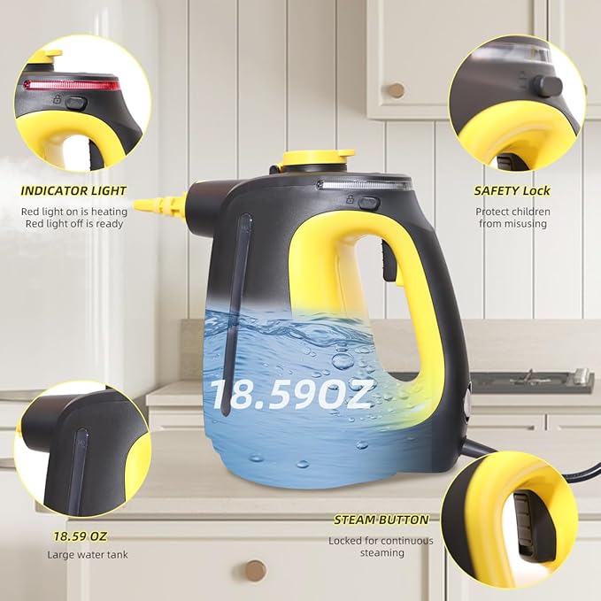 Handheld Steam Cleaner with 9 pcs Accessories Multi Surface Steam Cleaner - Image 2