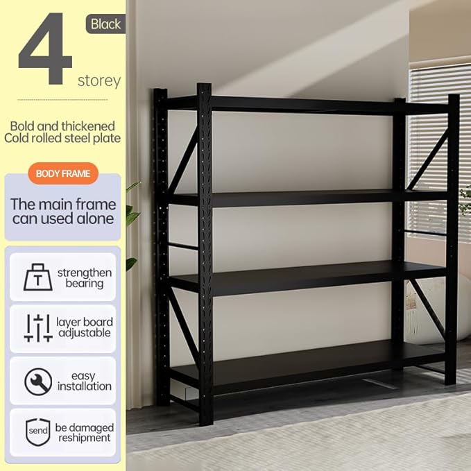 Storage Shelves Heavy Duty, Metal Garage Shelving Units, 4 Tier Storage Rack - Image 3