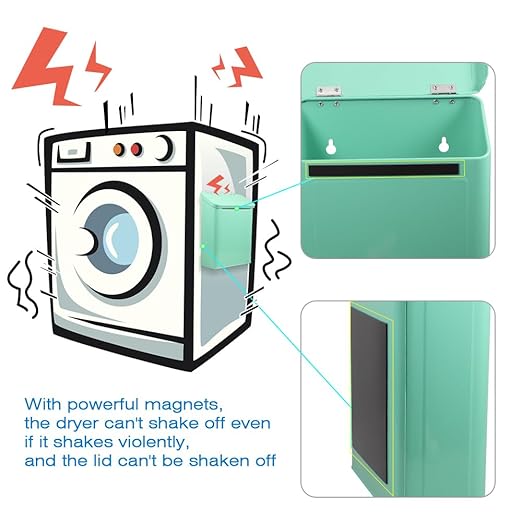 Picowe Magnetic Laundry Storage, Large Metal Lint Holder Bin - Image 3