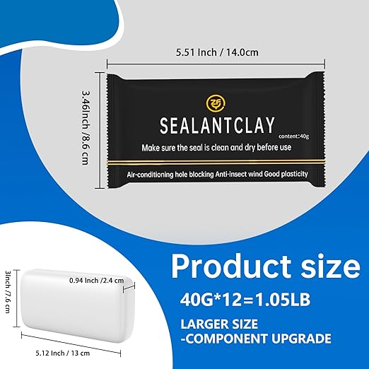 12Pack Quick Repair Mud and Waterproof White Sealing Putty - Image 3