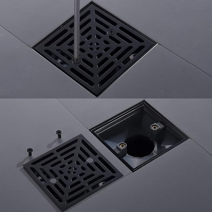 RANDOM 4 Inch Black Shower Drain Square - Image 8