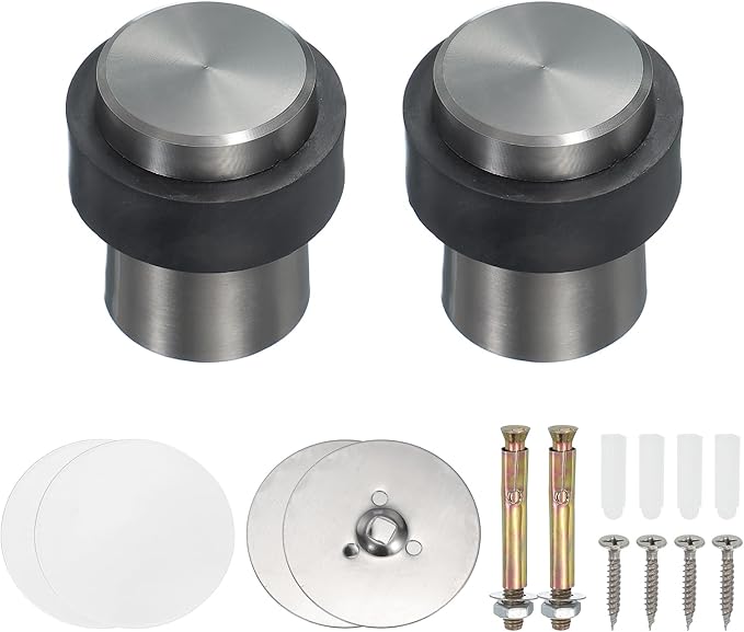 PATIKIL 2Set Round Door Stoppers, 46mm Stainless Steel Door Stop Doorstop Wedge by PATIKIL