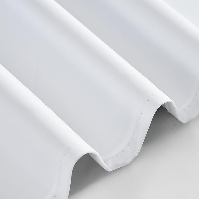 PONY DANCE White 100% Black Out Curtains 54 inch Length, Thermal Insulated - Image 5