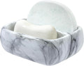 MyGift 5.4 Inch Deluxe Modern White Marble Pattern Resin Double Sponge Holder by MyGiftHome