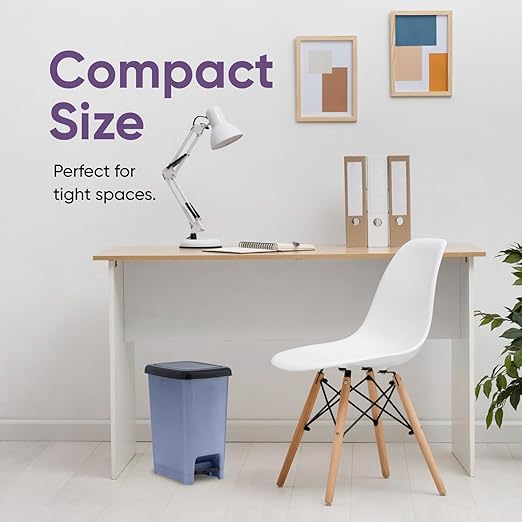 Superio Slim Trash Can with Foot Pedal – 2.5 Gallon Step-On Trash Can with Lid - Image 9