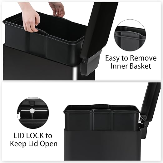 Arlopu 13.2 Gal Slim Kitchen Trash Can - Image 5