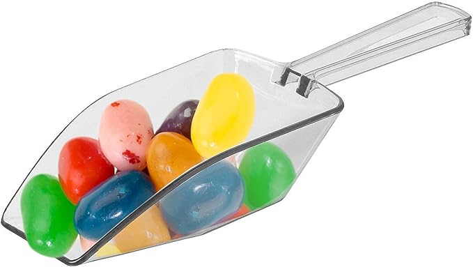 Clear Plastic Acrylic Scoops 12 Pcs | 6.5” Medium Kitchen Scoop | Wedding - Image 3
