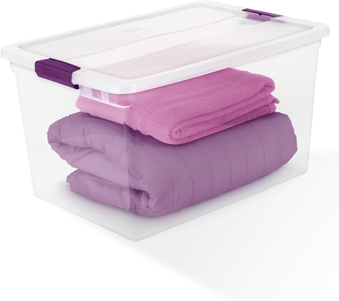Sterilite 6 Pack 66 Quart ClearView Latch Box, Stackable Organizer Bins - Image 8