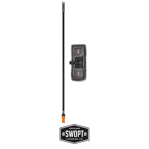 SWOPT 18” Microfiber Dust Mop + 60" Steel Handle, Combo — Dust Mop Head - Image 2