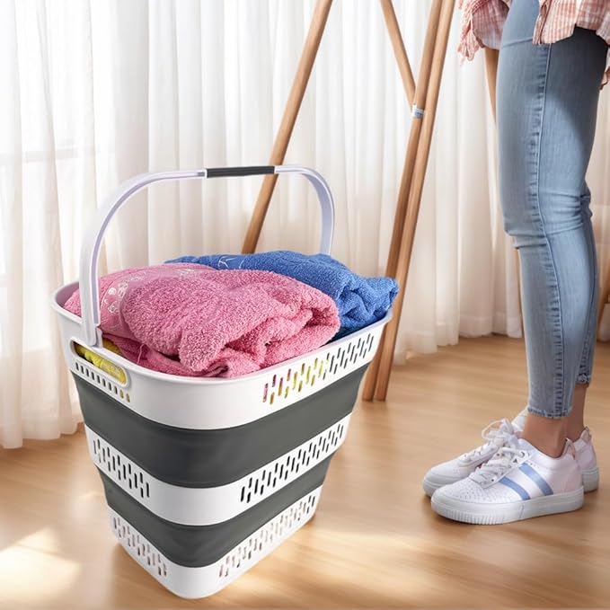 SAMMART 40L Collapsible Plastic Laundry Basket - Image 5