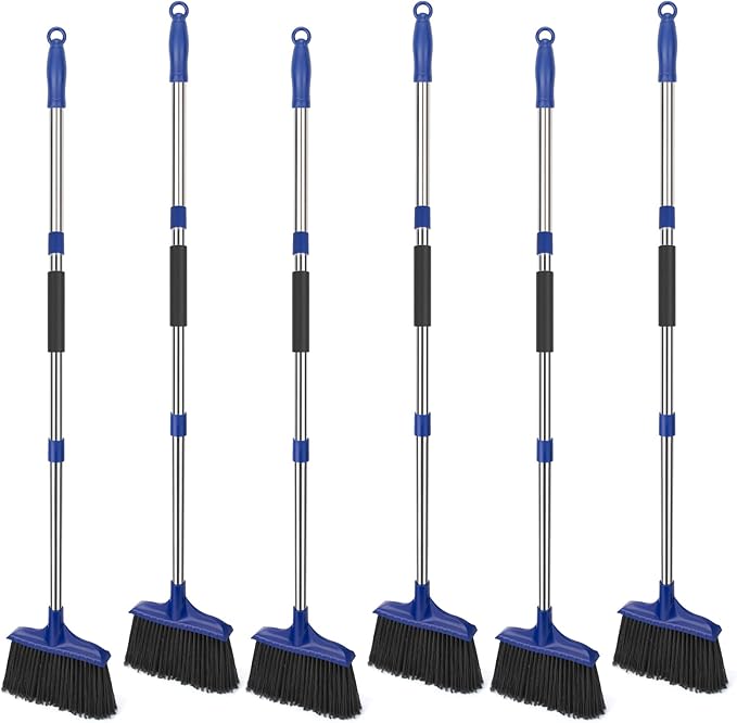 Kefanta 6 Pack Heavy Duty Broom Indoor/Outdoor Commercial Brooms Angle Broom 53 by KeFanta