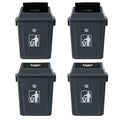 6 Gallon Plastic Swing Top TrashBin/Garbage Can, Lidded Wastebasket Trash Can by Afromy