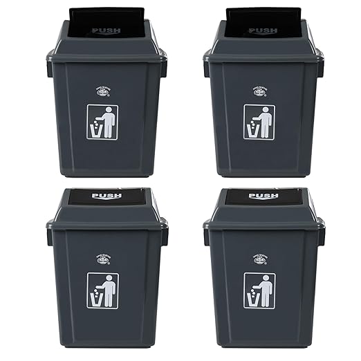 6 Gallon Plastic Swing Top TrashBin/Garbage Can, Lidded Wastebasket Trash Can by Afromy