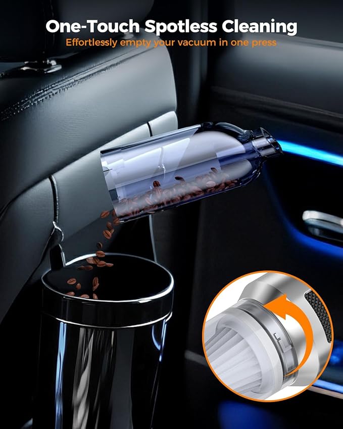 Car Vacuum, 3 Suction Modes, Portable Mini Cordless Cleaner - Image 5