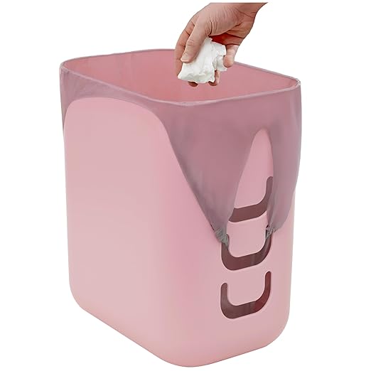 STORi Luup Bathroom Wastebasket, Secure Grocery Bags, Plastic Garbage Container by STORi