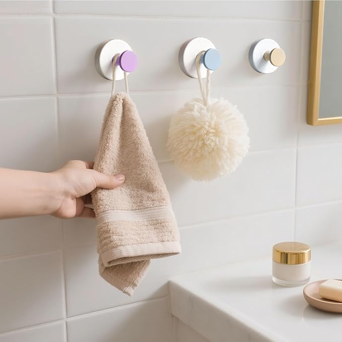 4 Pcs Suction Cup Hook for Shower，304 Stainless Steel Removable Hooks，Towel - Image 2